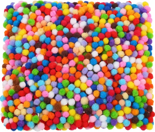 Vista 10 de Shappy 2000 mini pompones de Navidad de 0.236 pulgadas para hacer manualidades, disfraz de Navidad, bolas de pompones pequeños, suministros de Azul
