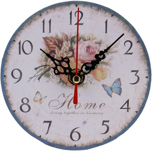 Vista 5 de Relojes de pared de madera sin tictac, funciona con pilas, estilo retro, decorativo, para sala de estar, cocina