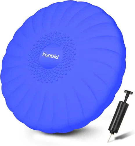 Vista 8 de kisnbld Cojín Tambaleante, Asiento Wiggle Extra Grueso para Niños Sensoriales, Disco de Equilibrio Antideslizante con Bomba de Inflado para Fuerza