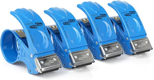 Vista 12 de BOMEI PACK Dispensador de cinta de embalaje de metal, dispensador de cinta pesada de mano resistente de 2 pulgadas, 2 unidades, azul