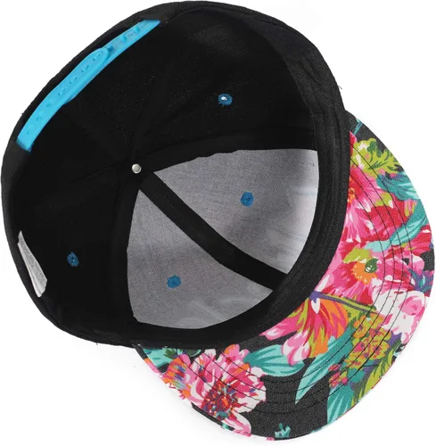 Vista 6 de ZLYC - Gorra de béisbol para mujer con impresión Tropical Floral neón con palabra Bordada - Snapback