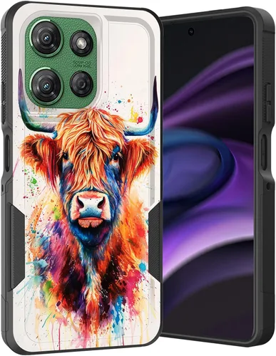 Vista 222 de para Moto G Play 4G 2024, funda de dos capas híbrida resistente y a prueba de golpes, PC duro + silicona suave protectora para Motorola Moto G Play
