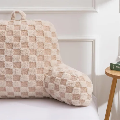 Vista 5 de Aimuan Almohada de Lectura a Cuadros Reposaespaldas de Cuña para Cama Almohada a Cuadros con Brazos Soporte para la Espalda para Sentarse en la Cama