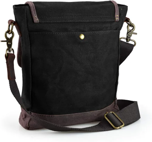 Vista 2 de SHANGRI-LA Bolsa de mensajero para hombres y mujeres, bolso de lona cruzado, bolso de hombro casual