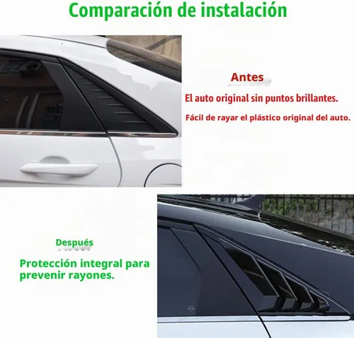Vista 5 de 2 rejillas de ventilación laterales de ABS estilo carreras, persianas de ventilación de aire, accesorios de decoración exterior compatibles