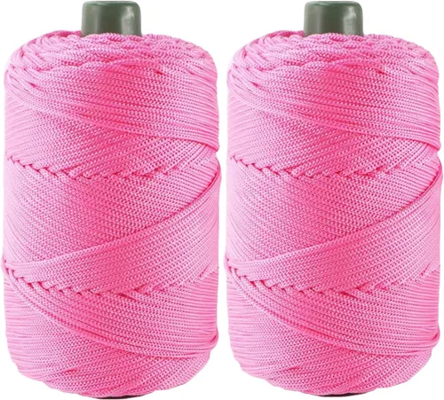Vista 15 de Cordón de hilo artístico de 14.11 oz, hilo de poliéster color burdeos, para tejer macramé, bolsas de ganchillo, canasta de ganchillo, sombrero
