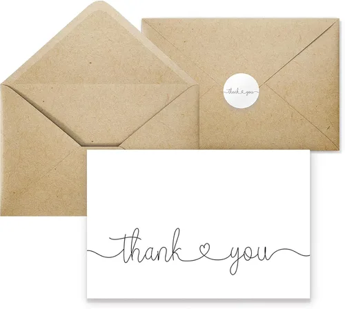 Vista 10 de Tarjetas de agradecimiento Beyond Grateful - Paquete a granel de 20 con sobres Kraft y pegatinas, 4 x 6 pulgadas de aspecto profesional, adecuadas