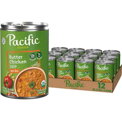 Vista 13 de Pacific Foods Sopa orgánica de pollo con mantequilla con arroz, lata de 16.3 onzas