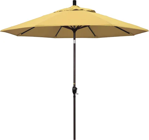 Vista 31 de California Umbrella Paraguas redondo de aluminio del mercado de 9', elevación de manivela, inclinación del botón, poste de bronce Azul (Air Blue)