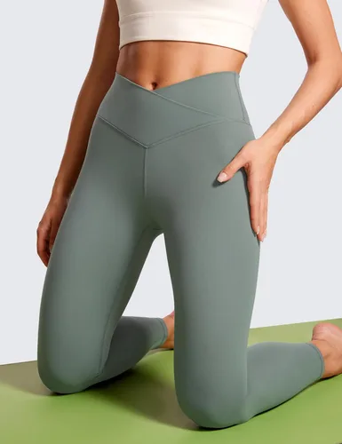 Vista 4 de CRZ YOGA Butterluxe - Leggings de entrenamiento con cintura cruzada para mujer, 2528 pulgadas, cintura alta cruzada en V, para gimnasio, atletismo