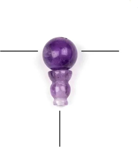 Vista 22 de Cherry Blossom Beads Piedra preciosa Mala Guru Bead – Turquesa africana – Tres agujeros 0.394 in redondo con torre de 0.276x0.394 in – Tres