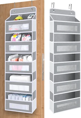 Vista 11 de Organizador de Almacenamiento de Bolsillos Mejorado para Puerta, 5 Estantes de Organizadores Colgantes para Puerta con 10 Bolsillos de Gran