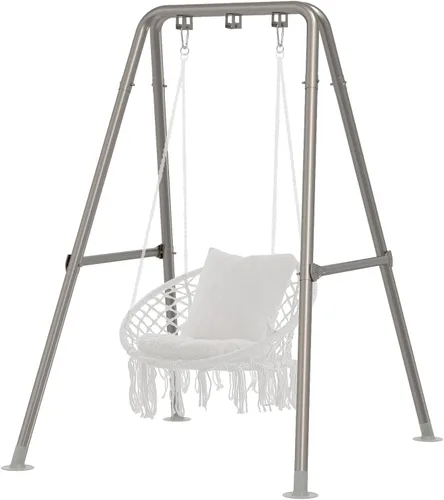 Vista 7 de G TALECO GEAR Soporte para silla de hamaca, soporte de hamaca multiusos de acero resistente de 300 libras para interiores y exteriores, silla Negro