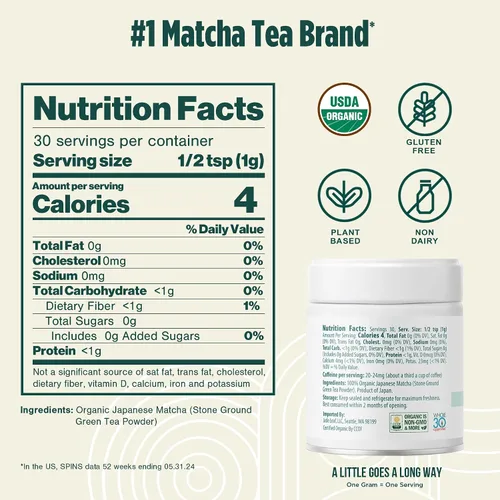 Vista 2 de Jade Leaf – Té verde en polvo, orgánico y japonés, de grado culinario supremo (el preferido por los Chefs y cafeterías para mezclar & hornear)