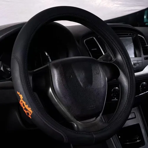 Vista 4 de Funda para volante a medida, funda de cuero prémium para automóvil, antideslizante, transpirable, diseñada para accesorios de auto Bronco
