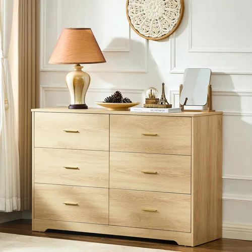 Vista 17 de LIDYUK Cómoda negra para dormitorio, cómoda de 6 cajones y cómodas, cómoda de madera moderna, cómoda de 48 pulgadas de ancho para dormitorio