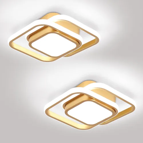 Vista 14 de CANEOE Lámpara de Techo Cuadrada para Pasillo, 6000K Blanco Frío Luz de Techo Moderna de Montaje al Ras, Accesorios de Iluminación LED Cromados