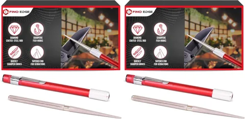 Vista 10 de Afilador de cuchillos con filo ondulado Fino Edge - Barra de afilado de diamante retráctil - Afilador de cuchillos de diamante ultra portátil - Mini