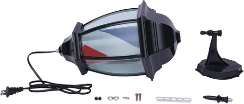 Vista 5 de Barra de peluquería LED brillante globo luz,Peluquería Barbería Señal abierta,Rotación de tiras giratorias rojas, blancas y azules,IP44 impermeable