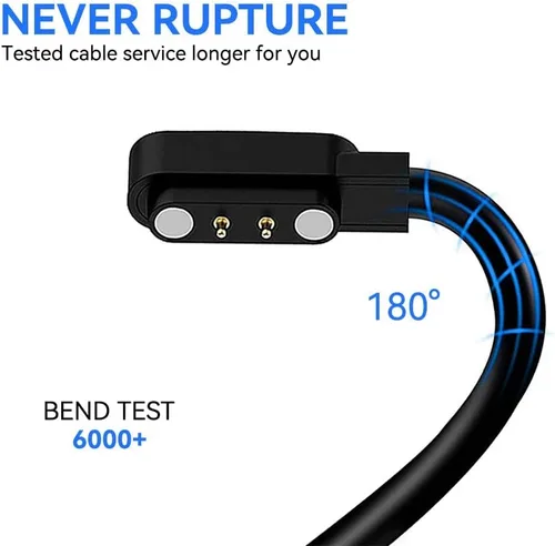 Vista 4 de Paquete de 2 cables de carga para reloj inteligente, accesorios magnéticos para SmartWatch, cable de carga de 2 pines, espacio entre pines