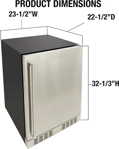 Vista 2 de BRAMA Refrigerador exterior integrado o independiente con descongelación automática, pantalla LED y panel de control