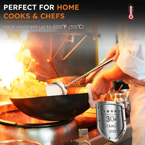 Vista 7 de MARTE Juego de utensilios de cocina de cocina, 5 piezas de acero inoxidable, juego de espátulas de cocina con soporte, espátula resistente al calor