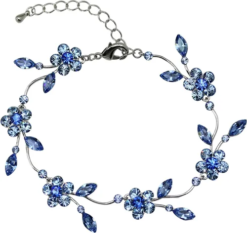 Vista 31 de Faship - Juego de collar y aretes con cristales de imitación florales AB