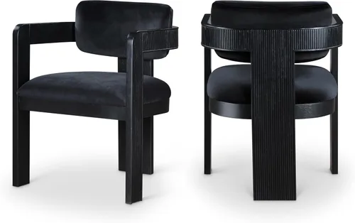 Vista 14 de Meridian Furniture Sacha - Juego de 2 sillas de comedor de terciopelo y Terciopelo coñac