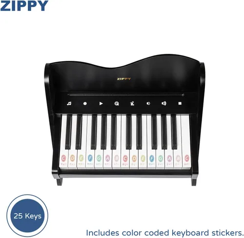 Vista 5 de ZIPPY Teclado de piano para niños, piano digital de 25 teclas para niños, panel de control sensible al tacto, volumen ajustable, mini juguete