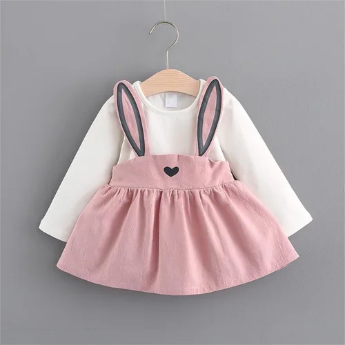 Vista 3 de Toddler Baby Girl Dress Floral Ruffle Casual Sundress Princess Skirt Clothes Winter Outfits Newborn Dresses