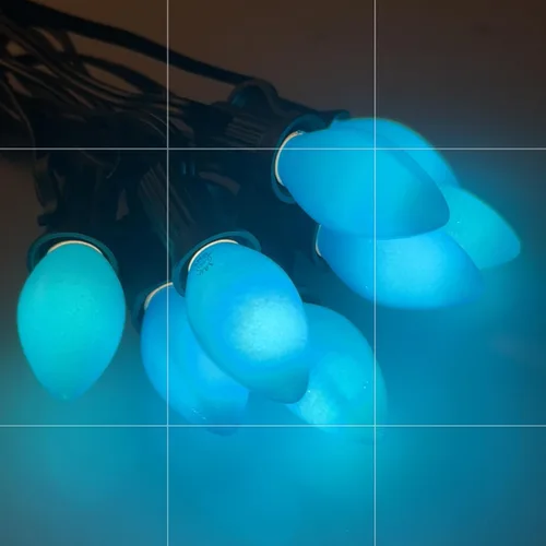 Vista 5 de Paquete de 25 bombillas azules de Navidad, bombillas incandescentes azules C7 de repuesto, bombillas de cerámica de vidrio vintage de 5 W