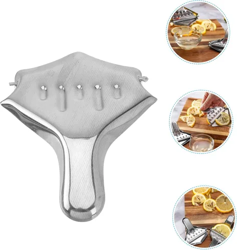 Vista 8 de SHOWERORO Exprimidor manual de limón de acero inoxidable, 2 unidades, exprimidor manual de cítricos para extractor de jugo de frutas para uso