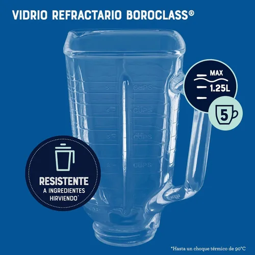 Vista 5 de Oster Mezclador de colmena retro cromado de 500 vatios 2 velocidades con tarro de vidrio de 5 tazas
