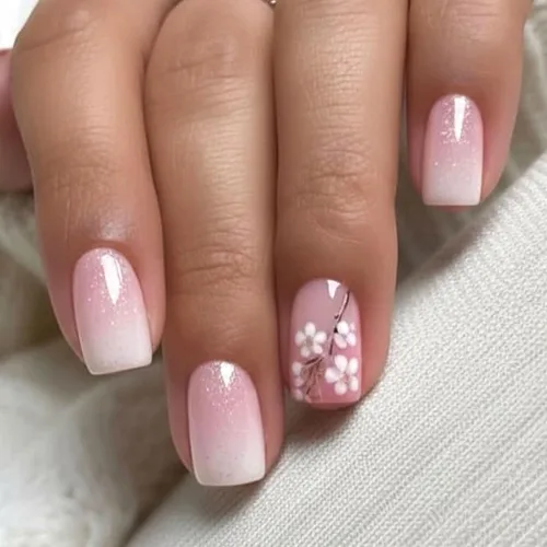 Vista 33 de Uñas postizas a presión con punta francesa verde, uñas postizas cuadradas cortas con diseños de cuentas de flores en 3D, uñas de verano, uñas Verde