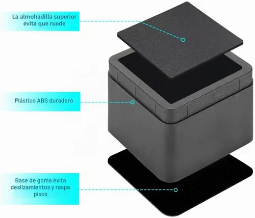 Vista 4 de BTSD-home Elevadores de cama de 2 o 4 pulgadas, resistentes, apilables, elevadores de muebles para sofá, mesa, silla, cama, bloques de elevadores
