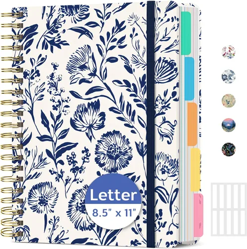 Vista 28 de Taja Cuadernos de espiral para trabajo de 5 materias con divisores K - Vórtice rosa