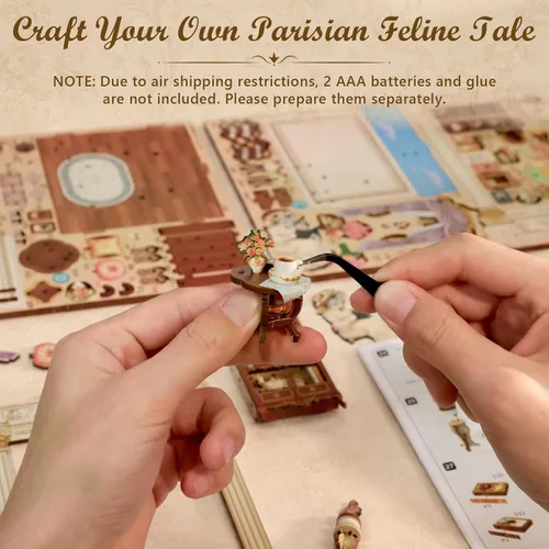 Vista 7 de CUTEBEE Kit de rincón de libros, rompecabezas de madera 3D en miniatura