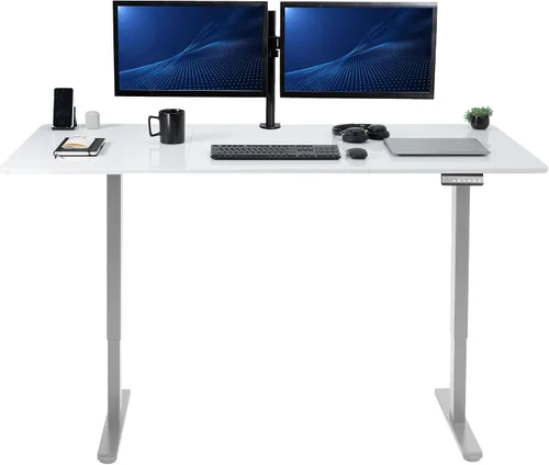 Vista 22 de VIVO DESK-KIT-E2B1B - Escritorio eléctrico de pie con motor doble, ajuste de altura de memoria, serie E2B, marco negro superior negro, DESK-KIT-E2B1B