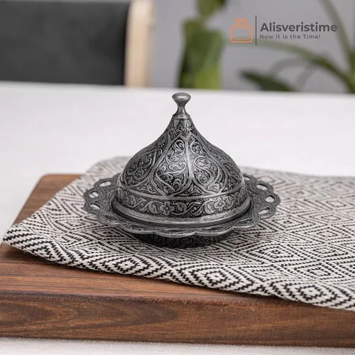 Vista 3 de Alisveristime Halkali - Juego de té turco con bandeja, 6 tazas, 3.4 fl oz (negro)