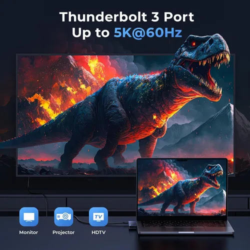 Vista 6 de RayCue Adaptador USB C para MacBook Pro/Air M1 M2 2023 2022 2021 13" 15" 16", accesorios 6 en 2 MacBook Pro con 10Gbps 2* USB 3.2, transferencia