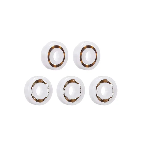 Vista 11 de uxcell 623 rodamientos de plástico 0.118x0.394x0.157 in bola de vidrio jaula de nylon 5pcs