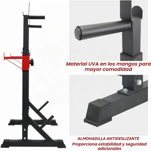Vista 4 de Multi-Function Squat Press Barbell Rack Stand, Height Adjustable Barbell