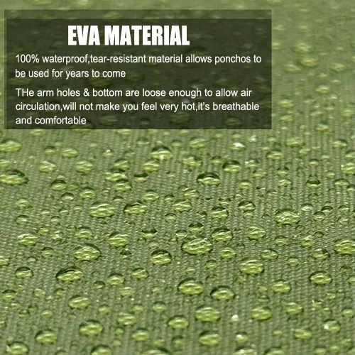 Vista 28 de Abrigos de lluvia (paquete de 2) – Ponchos de lluvia reutilizables de EVA para adultos, chaquetas impermeables para hombres y mujeres