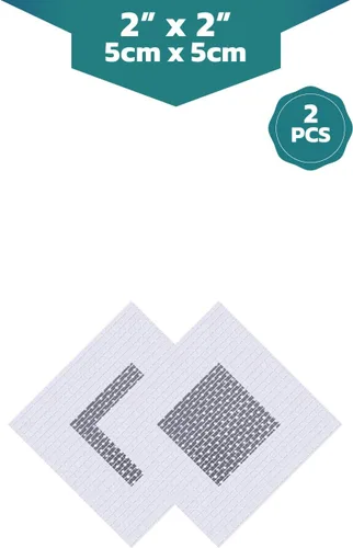Vista 2 de Parche para paneles de yeso, 2 x 2 pulgadas, 2 piezas, kit de reparación de parches de pared, (2x2-2P)