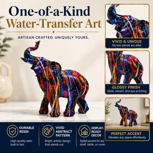 Vista 9 de Estatua de elefante, para mujer, coloridas figuras de elefante de resina, regalos de elefante para mujer, decoración de elefante para el hogar