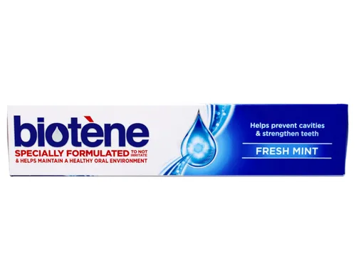 Vista 5 de Pasta dental Biotene Dry Mouth sabor menta fresca original, caja de 4.5 onzas (paquete de 4)