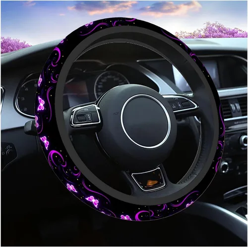 Vista 8 de Swono Fundas de volante de neopreno antideslizantes con diseño de fantasmas lindos y divertidos fantasmas bailarines de Halloween, agarre cómodo