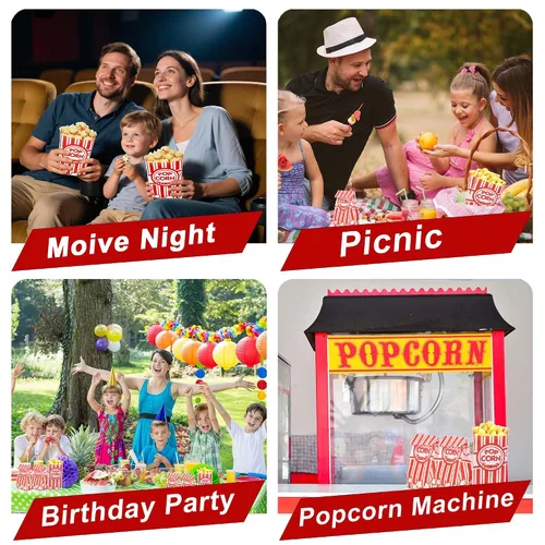 Vista 6 de Homrelaxy 600 bolsas de palomitas de maíz, bolsas de palomitas de maíz de 1 onza para porciones individuales, fundas de papel a granel para máquina