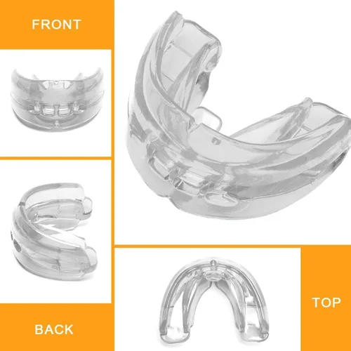Vista 3 de Coolrunner Protector bucal de doble apoyo, protector bucal deportivo para jóvenes, protector bucal para jóvenes para protección de dientes