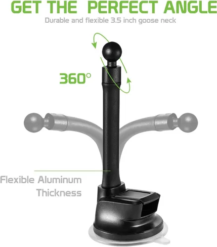 Vista 7 de Cellet Soporte de teléfono para parabrisas/salpicadero, cuello de cisne flexible y almohadilla de succión adhesiva reutilizable, soporte universal